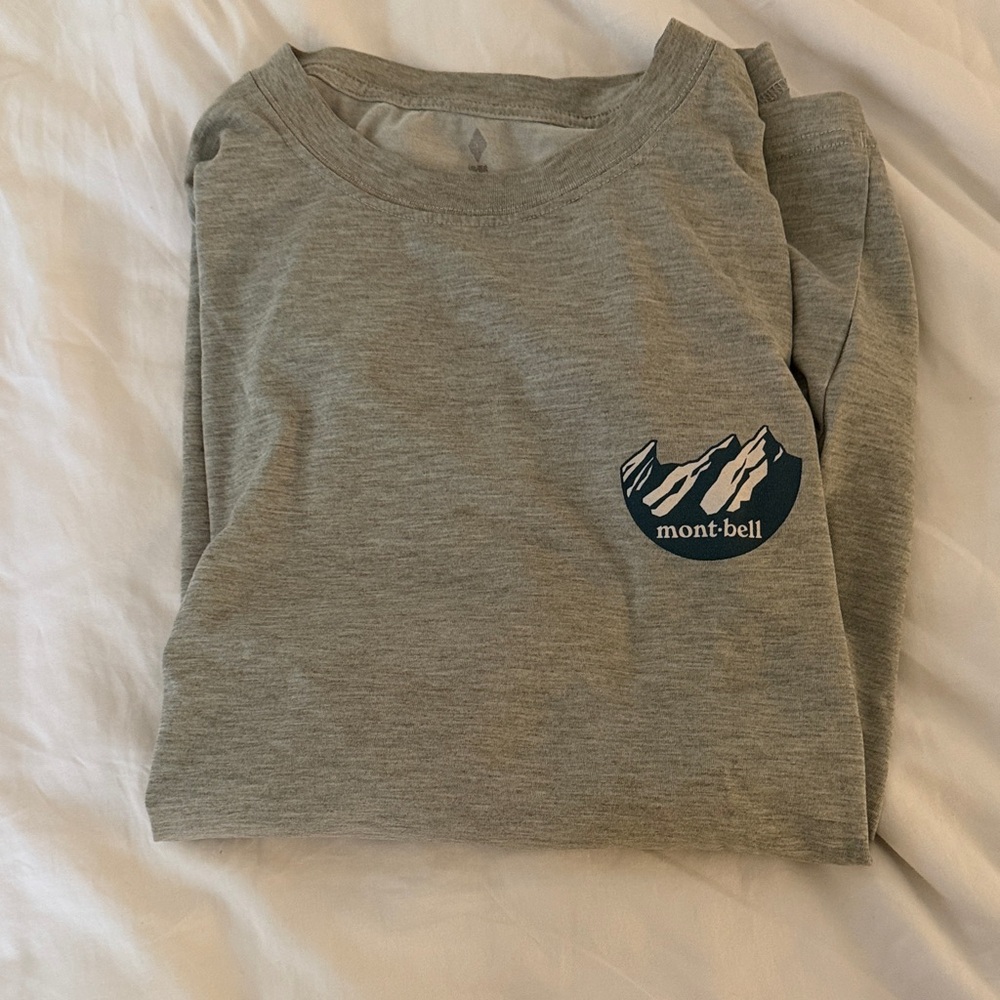 Montbell Gray short Sleeve athletic dri fit